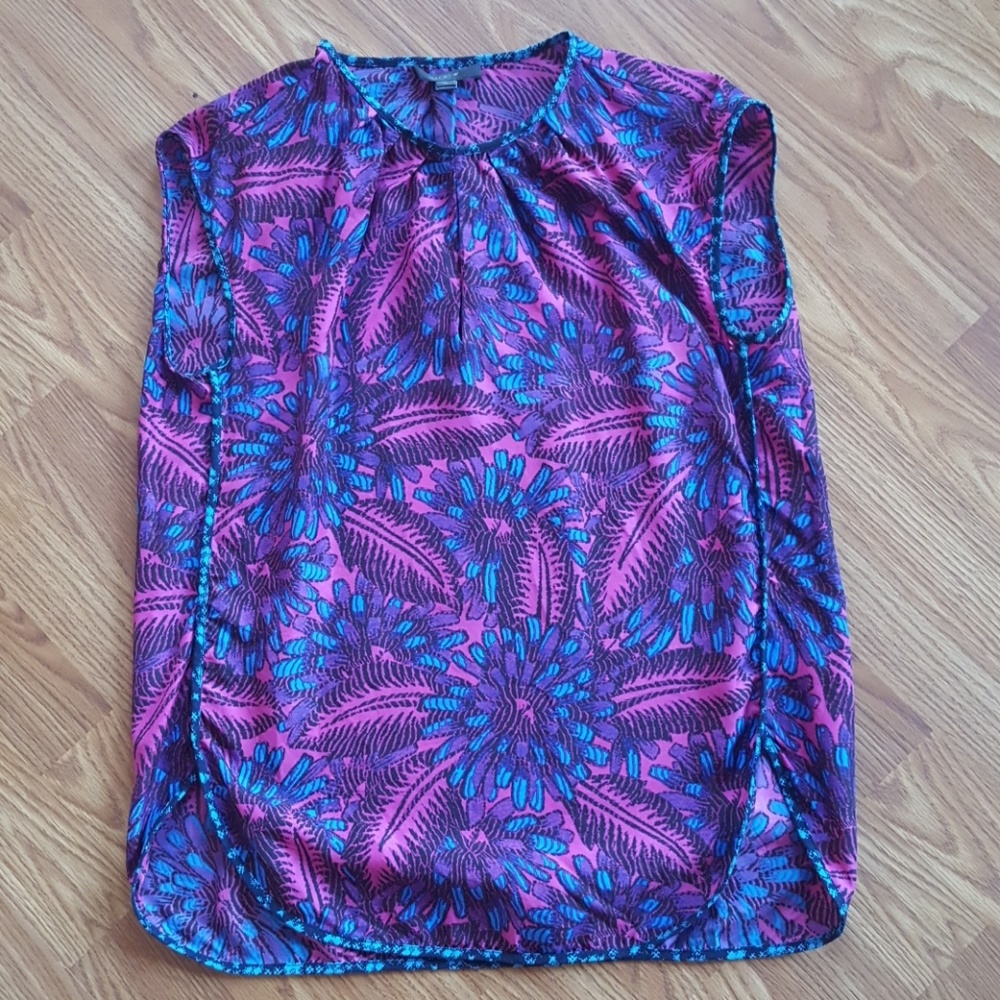 J Crew Printed Silk Blouse
